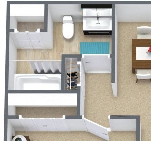 1 bed 1 bath - B
